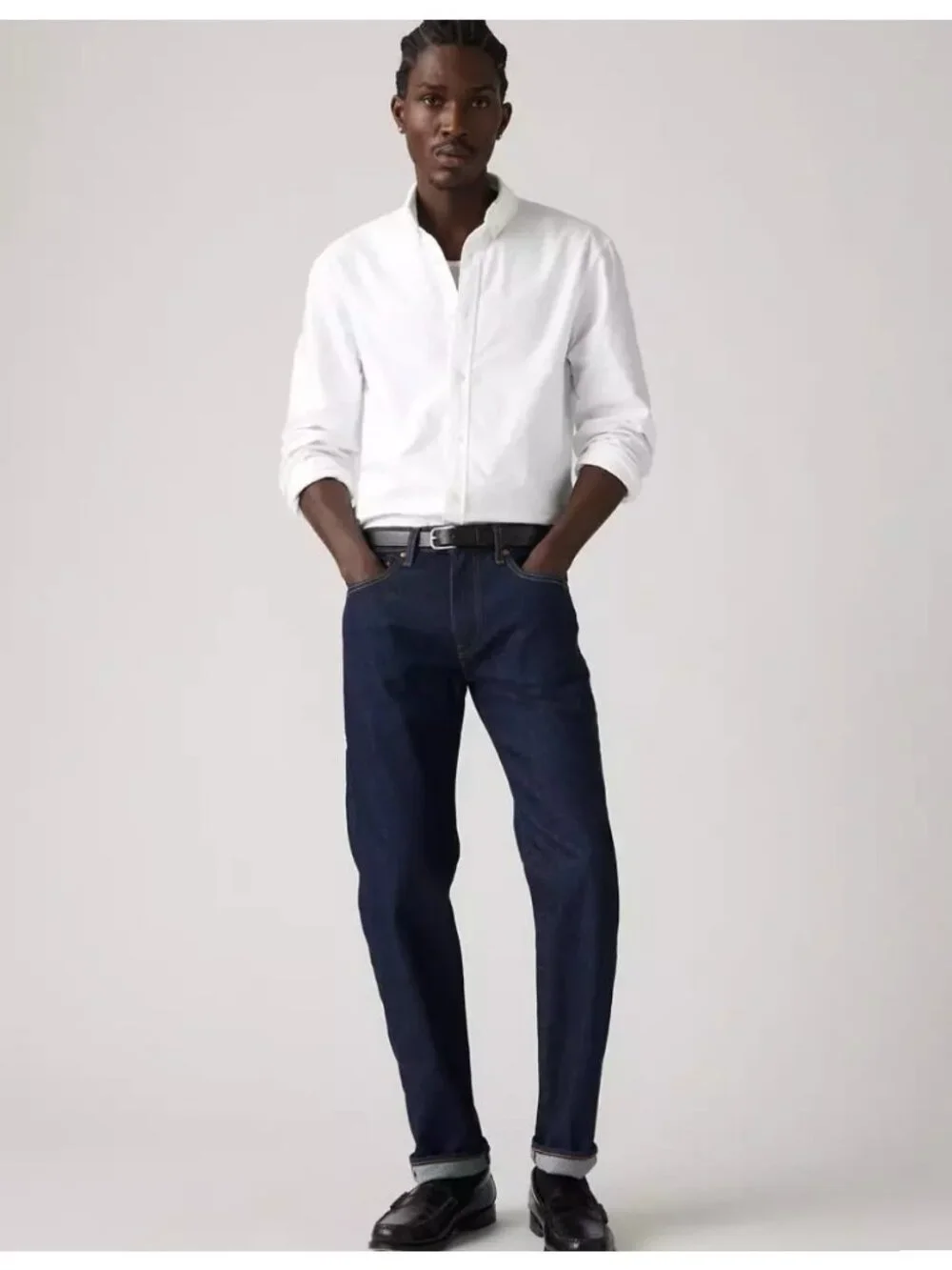 New Levi's 31x30 Premium 502 Taper Selvedge Men's Jeans Don't Be So Rigid Dark